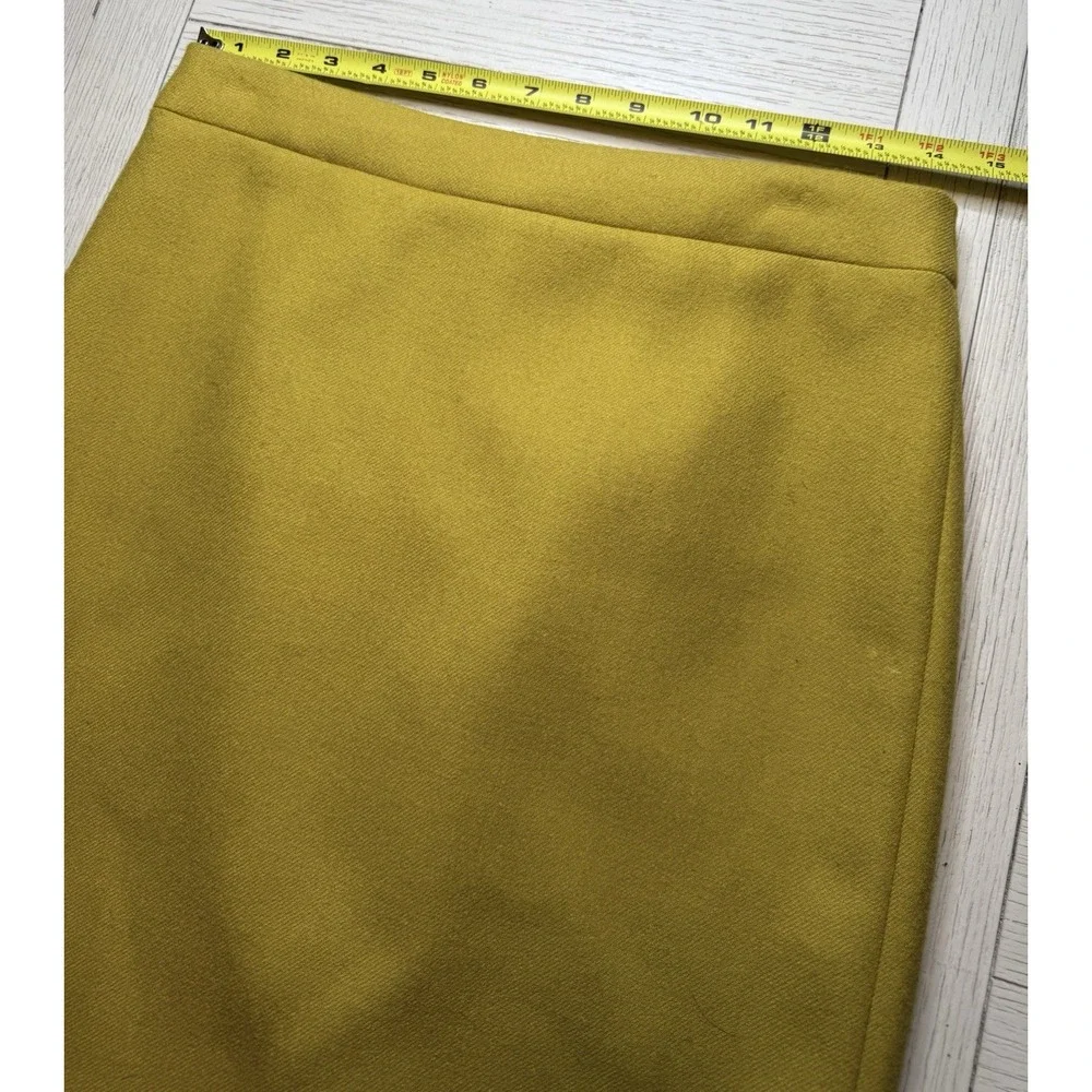 J Crew No 2 Pencil Skirt‎ Mustard Yellow 100% Wool Lined Sz 2. Classic. Workwear